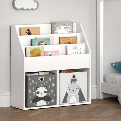 Bibliothèque Enfant Luigi 36217 Blanc 72x79cm Avec 2 Boxes Pliants Opt.5