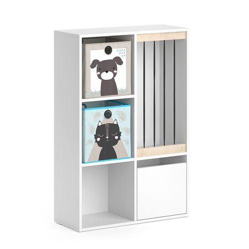 Bibliothèque Enfant Luigi 36231 Blanc 29.2x107.8cm Avec 2 Boxes Pliants Opt.4