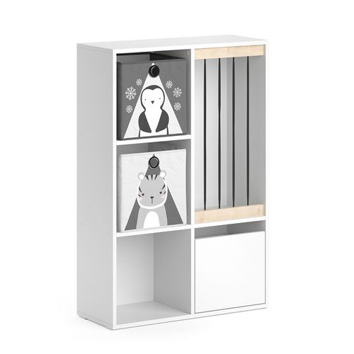 Bibliothèque Enfant Luigi 36232 Blanc 29.2x107.8cm Avec 2 Boxes Pliants Opt.5