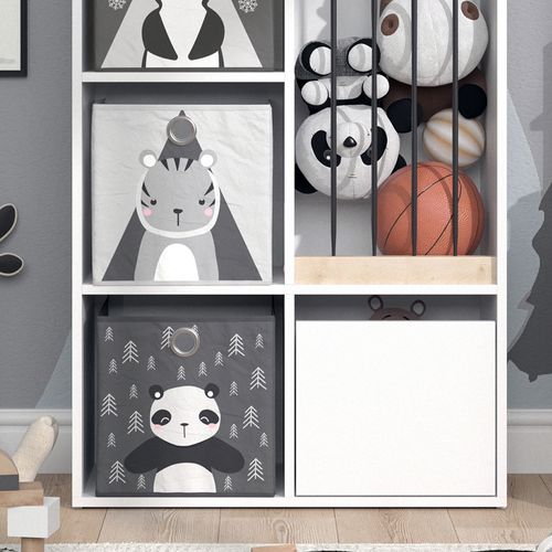 Bibliothèque Enfant Luigi 36232 Blanc 29.2x107.8cm Avec 2 Boxes Pliants Opt.5