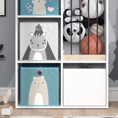 Bibliothèque Enfant Luigi 36233 Blanc 29.2x107.8cm Avec 2 Boxes Pliants Opt.6