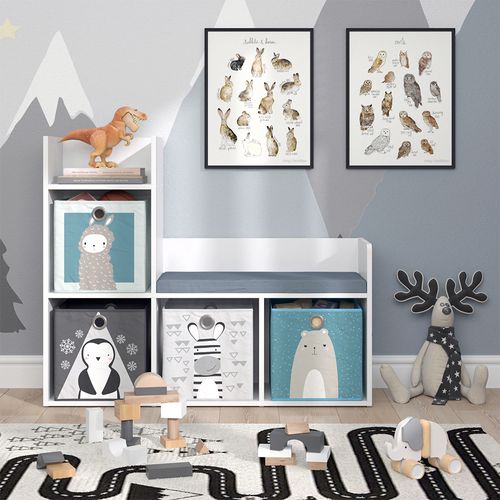 Étagère Pour Enfants Luigi 36234 Blanc 107.2x88.6cm Avec 2 Boxes Pliants Opt.2