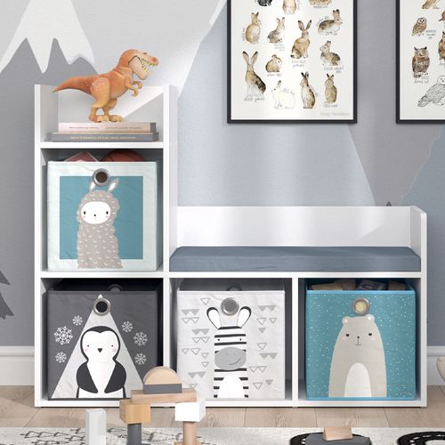 Étagère Pour Enfants Luigi 36234 Blanc 107.2x88.6cm Avec 2 Boxes Pliants Opt.2