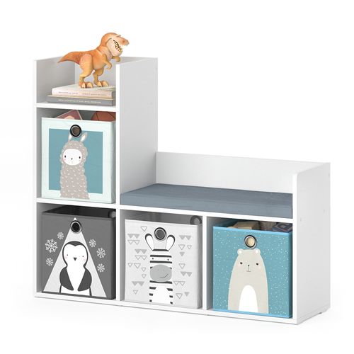 Étagère Pour Enfants Luigi 36234 Blanc 107.2x88.6cm Avec 2 Boxes Pliants Opt.2