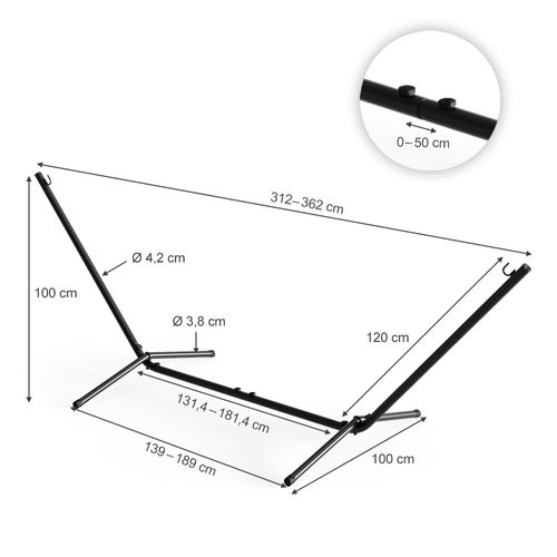 Support Hamac  34618 Noir 362cm