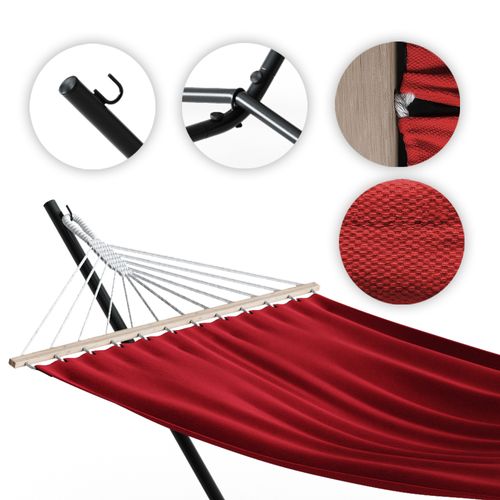 Hamac  34620 Rouge 190x120cm Châssis Métallique