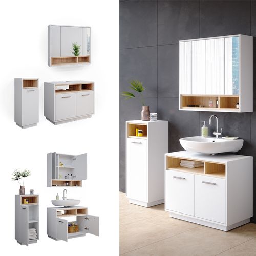 Meubles Bain Beatrice 36287 Blanc 3 Parties