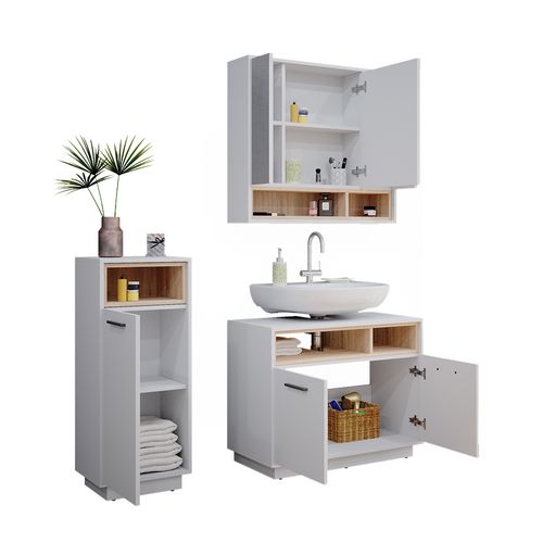 Meubles Bain Beatrice 36287 Blanc 3 Parties