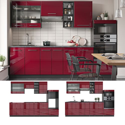Cuisine Fame-line 36422 Bordeaux Haute Brillance/anthracite 280cm Sans Pt