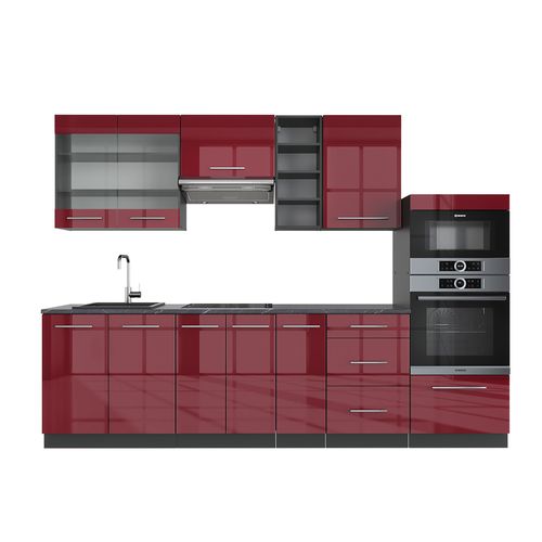 Cuisine Fame-line 36422 Bordeaux Haute Brillance/anthracite 280cm Sans Pt