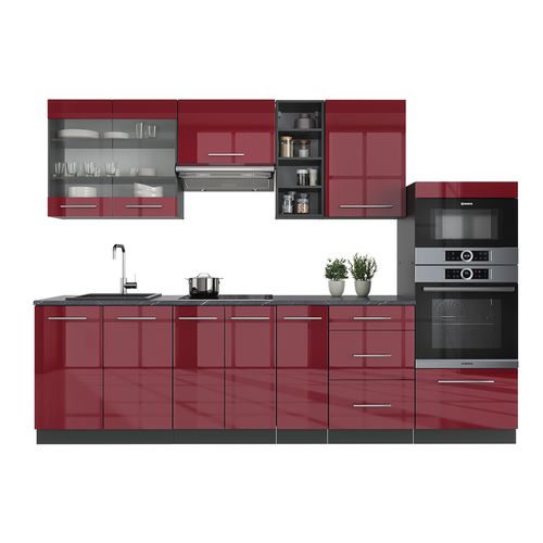 Cuisine Fame-line 36422 Bordeaux Haute Brillance/anthracite 280cm Sans Pt