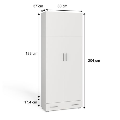 Étagère à Dossiers Ingo 36454 Blanc 80x182.4cm Avec Tiroir