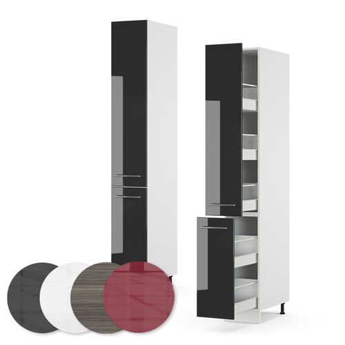 Meuble Haute De Cuisine Fame-line 36473 Anthracite Haute Brillance 30cm