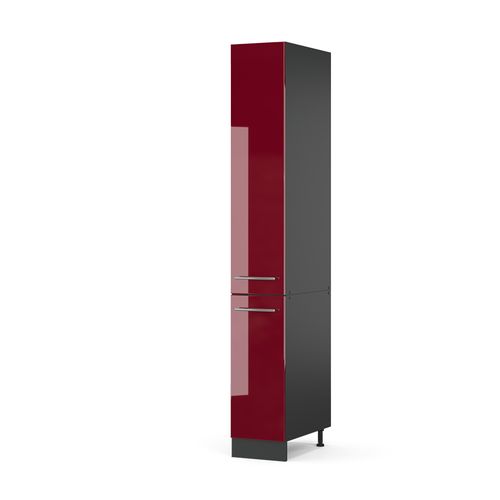 Meuble Haute De Cuisine Fame-line 36475 Rouge Bordeaux Haute Brillance 30cm