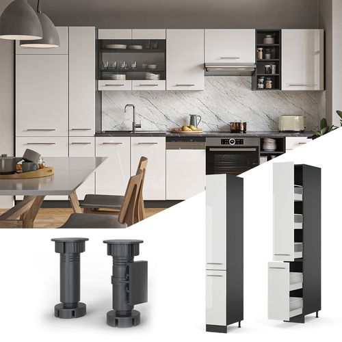 Meuble Haute De Cuisine Fame-line 36472 Blanc Haute Brillance 30cm