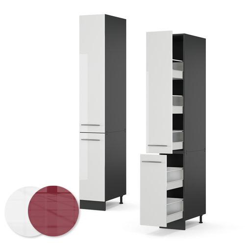 Meuble Haute De Cuisine Fame-line 36472 Blanc Haute Brillance 30cm