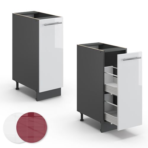 Meuble De Cuisine Fame-line 36466 Blanc Haute Brillance 30cm Sans Pt