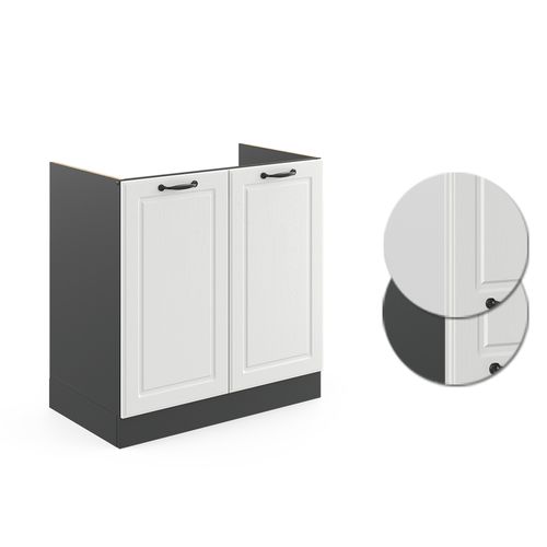 Meuble Bas Sous-évier R-line 36577 Blanc Campagne 80cm Sans Pt