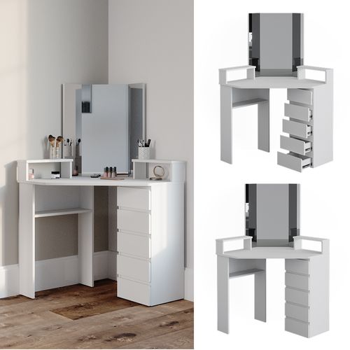 Coiffeuse Tilda, Blanc, 113.3cm