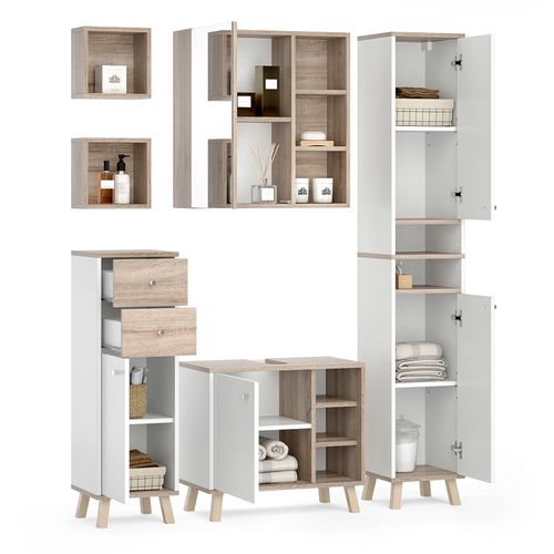 Meubles Bain Senyo 36438 Blanc 5 Pièces