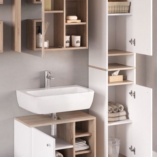 Ensemble Meubles Bain Senyo, Blanc, 4 Pièces