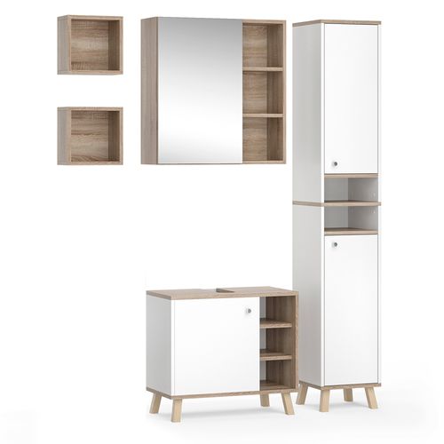 Ensemble Meubles Bain Senyo, Blanc, 4 Pièces