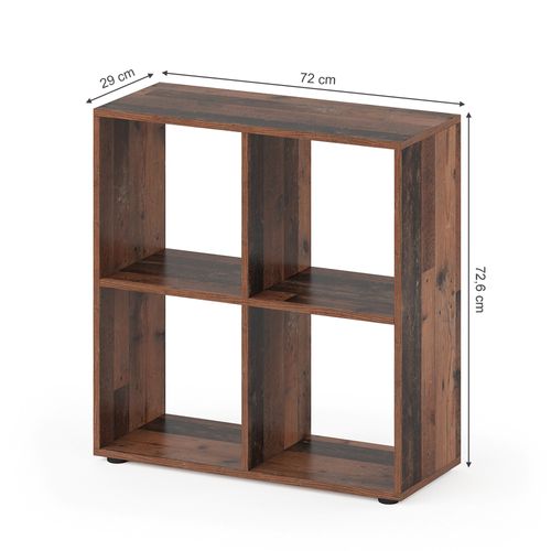 Meuble De Rangement Cube Tetra 36554 Bois Antique 72.6x72cm