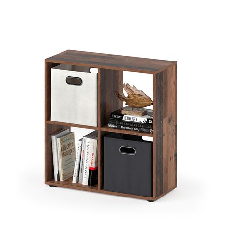 Meuble De Rangement Cube Tetra 36554 Bois Antique 72.6x72cm