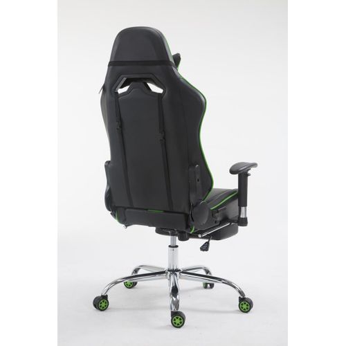 Fauteuil De Bureau Gamer Limit V2 En Similicuir Noir / Vert/avec Repose-pieds