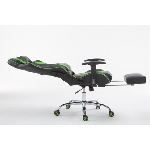 Fauteuil De Bureau Gamer Limit V2 En Similicuir Noir / Vert/avec Repose-pieds