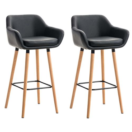 Lot De 2 Tabourets De Bar Grant En Similicuir Noir
