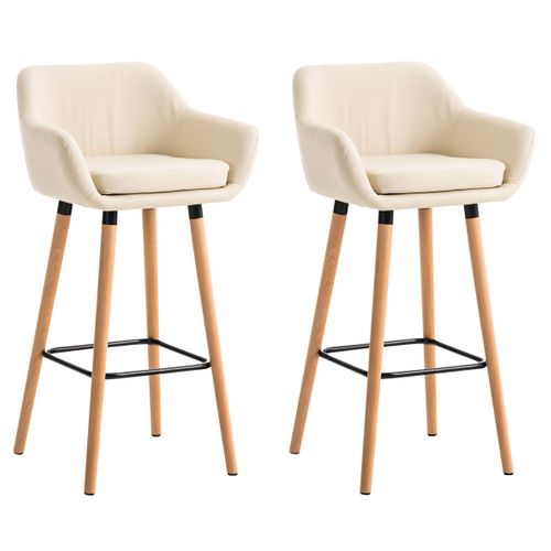 Lot De 2 Tabourets De Bar Grant En Similicuir Crème