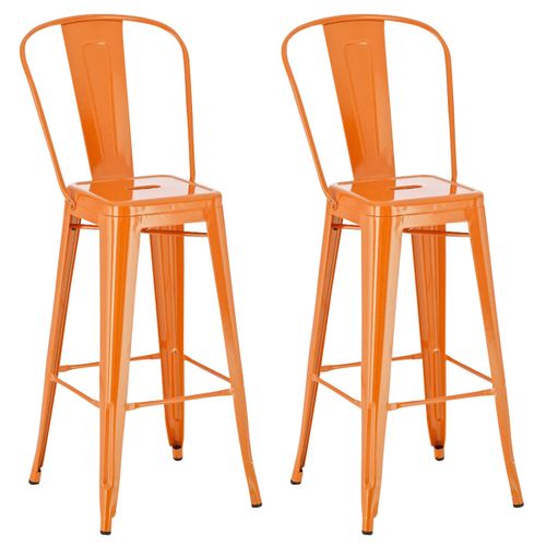 Lot De 2 Tabourets De Bar Aiden En Métal Orange