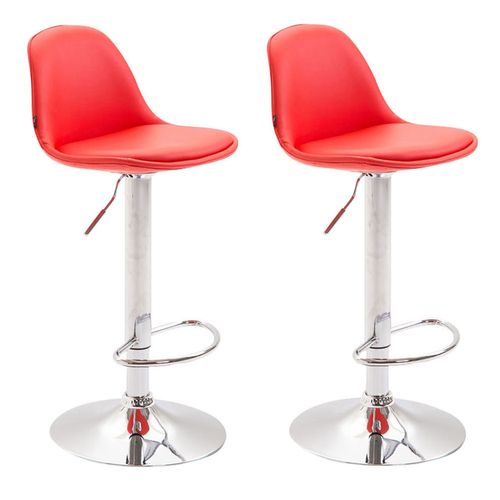 Lot De 2 Tabourets De Bar Kiel En Similicuir Rouge/chrome