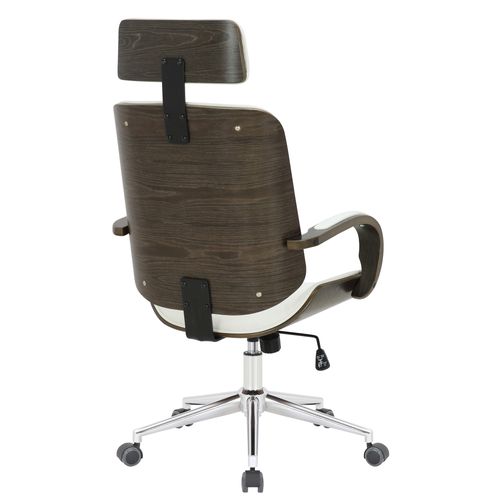 Fauteuil De Bureau Dayton En Similicuir Ajustable Et Pivotant Blanc / Gris