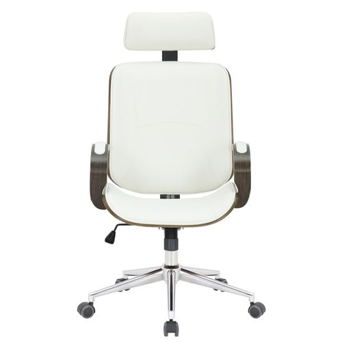Fauteuil De Bureau Dayton En Similicuir Ajustable Et Pivotant Blanc / Gris
