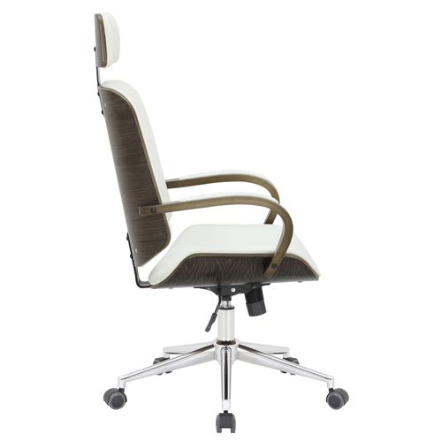 Fauteuil De Bureau Dayton En Similicuir Ajustable Et Pivotant Blanc / Gris