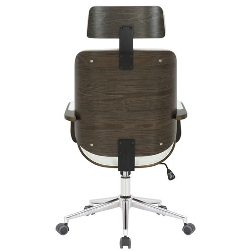 Fauteuil De Bureau Dayton En Similicuir Ajustable Et Pivotant Blanc / Gris