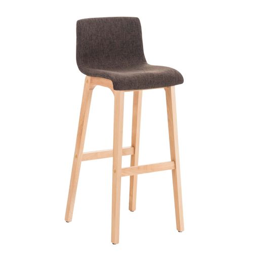 Tabouret De Bar Hoover Assise En Tissu Pieds Bois Nature Marron