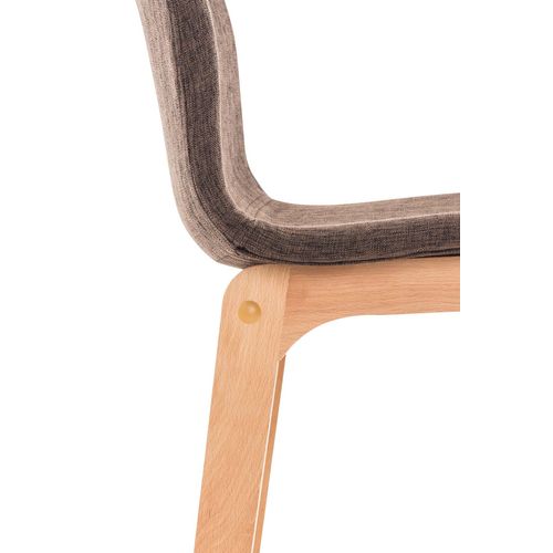 Tabouret De Bar Hoover Assise En Tissu Pieds Bois Nature Marron