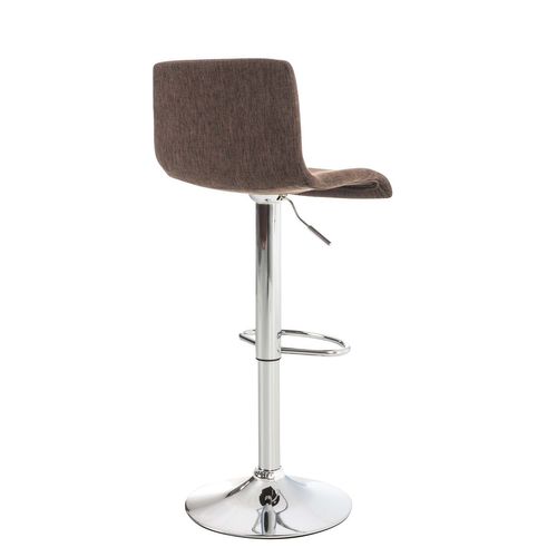 Tabouret De Bar Hoover Assise En Tissu Piètement Métal Chromé Marron