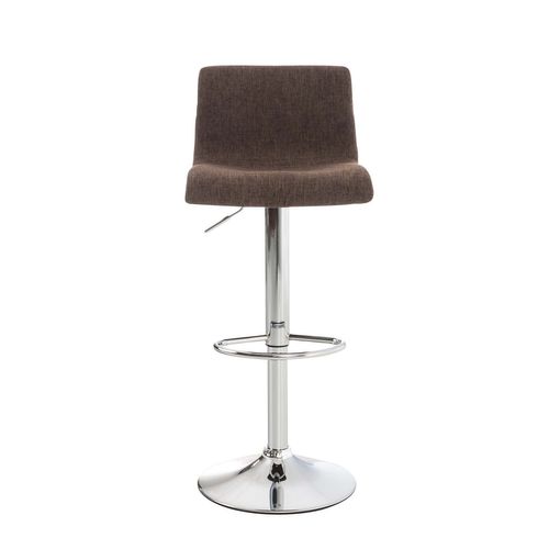 Tabouret De Bar Hoover Assise En Tissu Piètement Métal Chromé Marron
