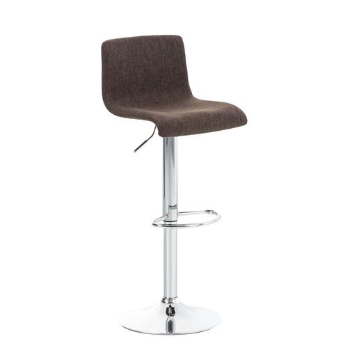 Tabouret De Bar Hoover Assise En Tissu Piètement Métal Chromé Marron