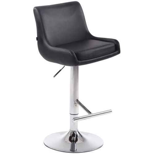 Tabouret De Bar Club En Similicuir Noir /chrome