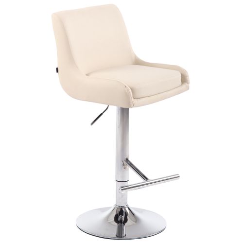 Tabouret De Bar Club En Similicuir Crème/chrome