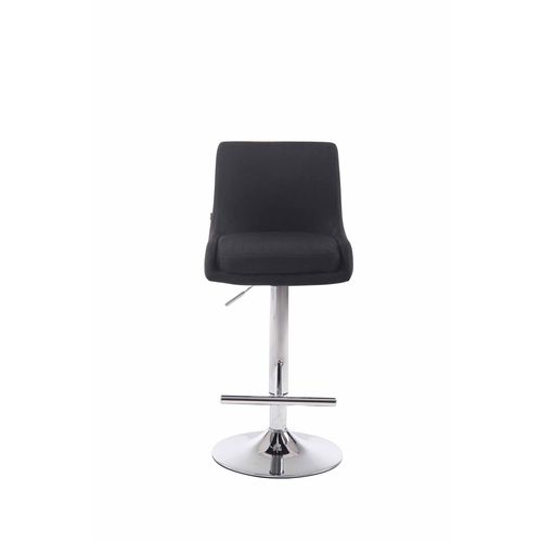 Tabouret De Bar Club En Tissu Noir /chrome