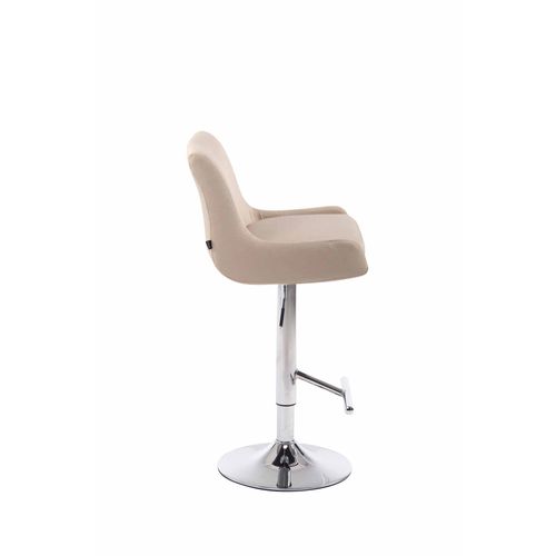 Tabouret De Bar Club En Tissu Crème/chrome
