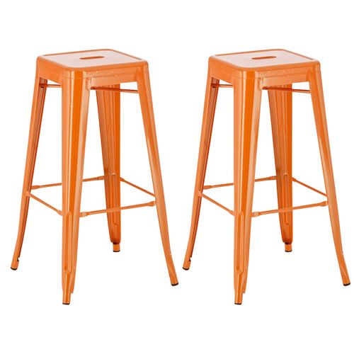 Lot De 2 Tabourets De Bar Joshua Orange