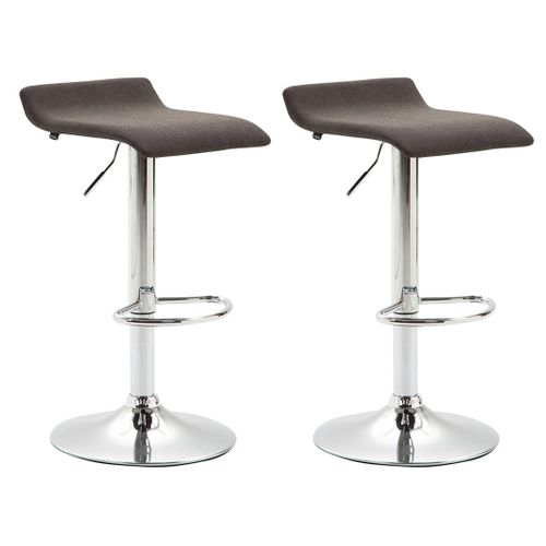 Lot De 2 Tabourets De Bar Dyn V2 En Tissu Gris Foncé