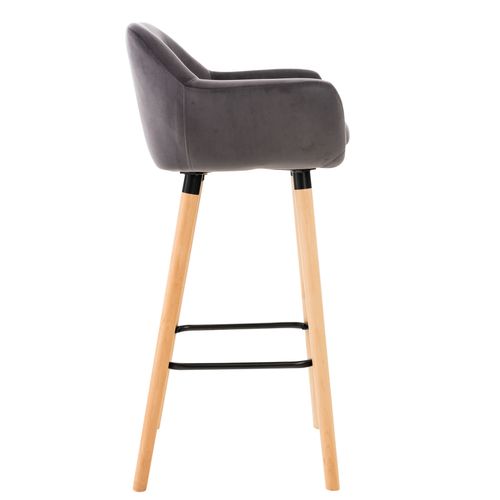 Tabouret De Bar Grant En Velours Gris